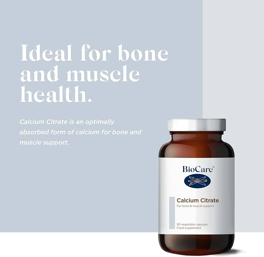 BioCare Calcium Citrate 90 Capsules – High Absorption Calcium for Bone Strength, Muscle Function & Dental Health Support