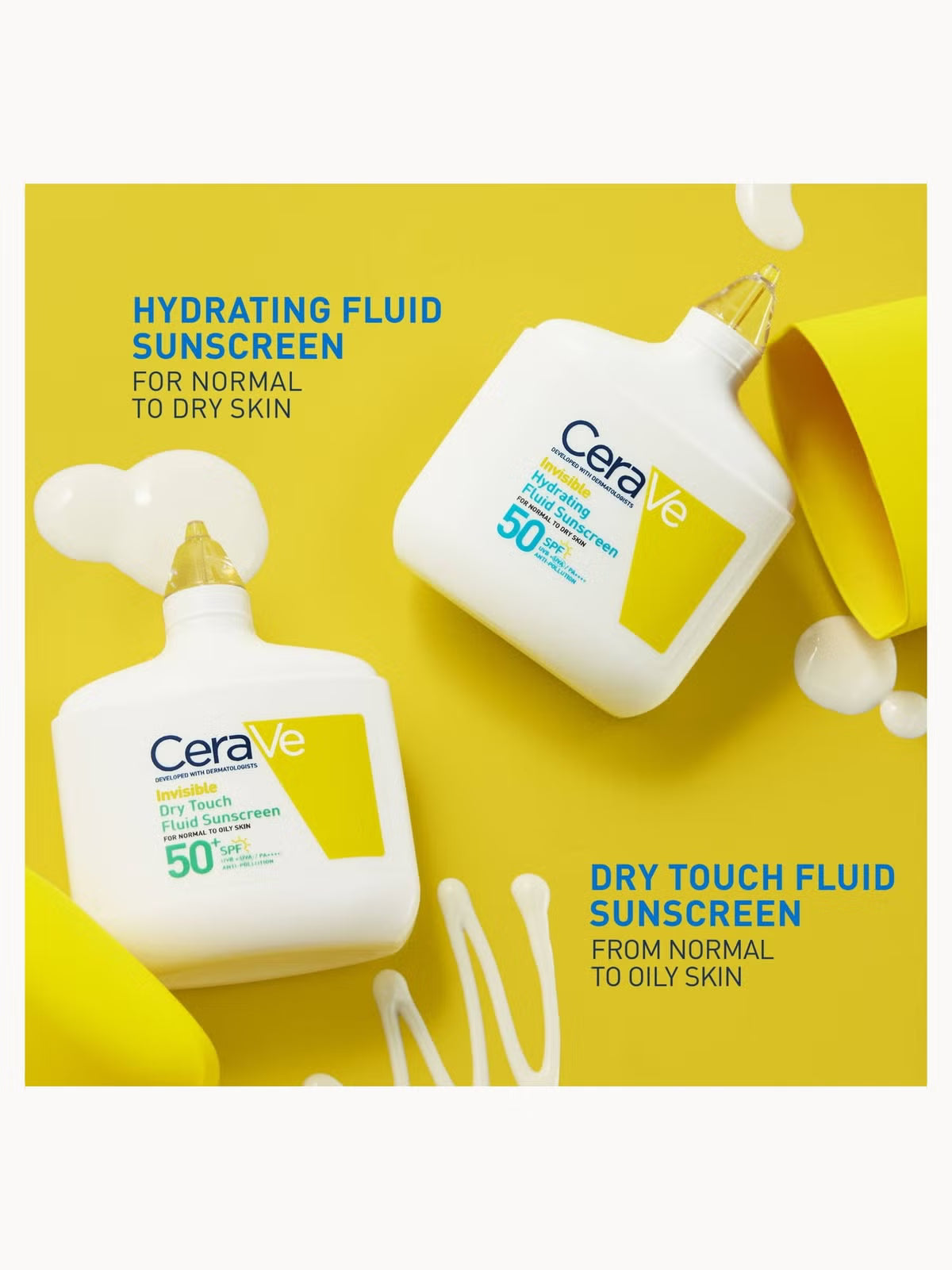 CeraVe Hydrating Fluid Sunscreen with niacinamide and broad-spectrum UV filters to protect and strengthen the skin barrier