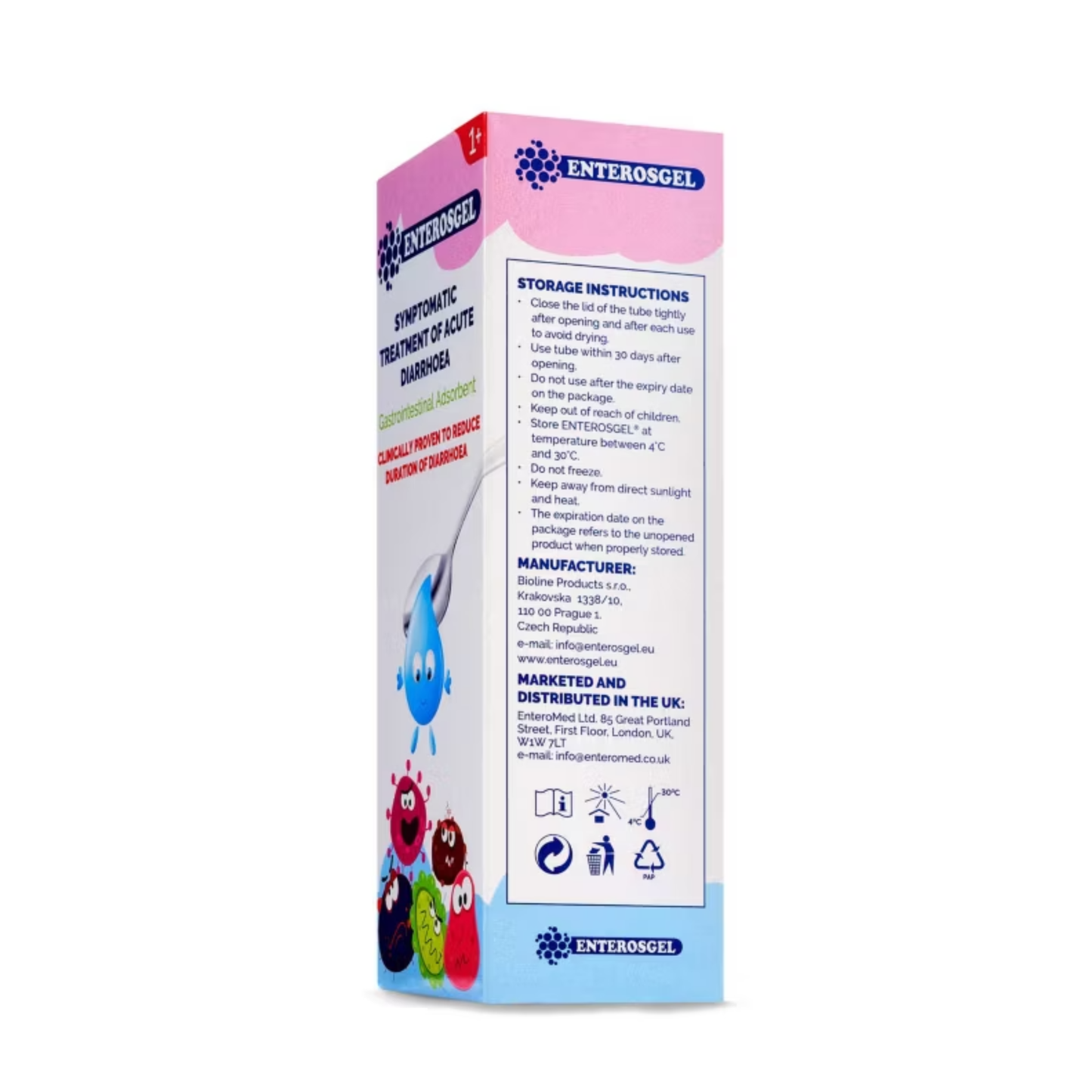 Enterosgel Kids with polymethylsiloxane polyhydrate binding toxins in the gut vegan gluten free and lactose free formula