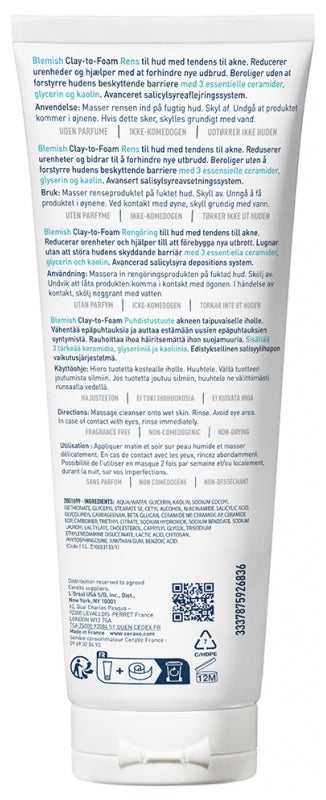 CeraVe Foaming Clay Cleanser with ceramides and niacinamide to purify pores and restore the skin barrier