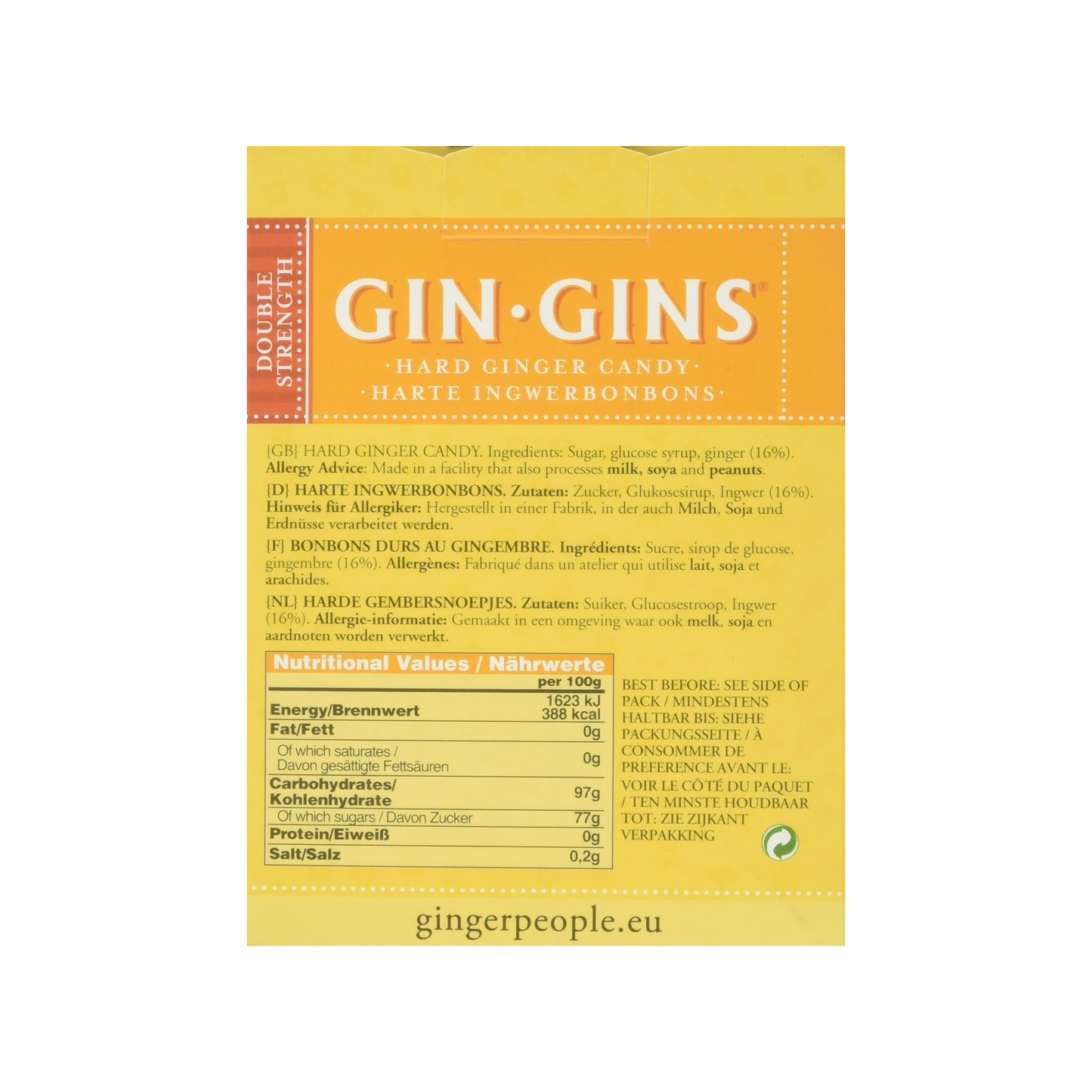 Ginger People GIN GINS Hard Candy for travel nausea, bloating and throat tickles, a spicy-sweet pick-me-up to take anywhere on the go