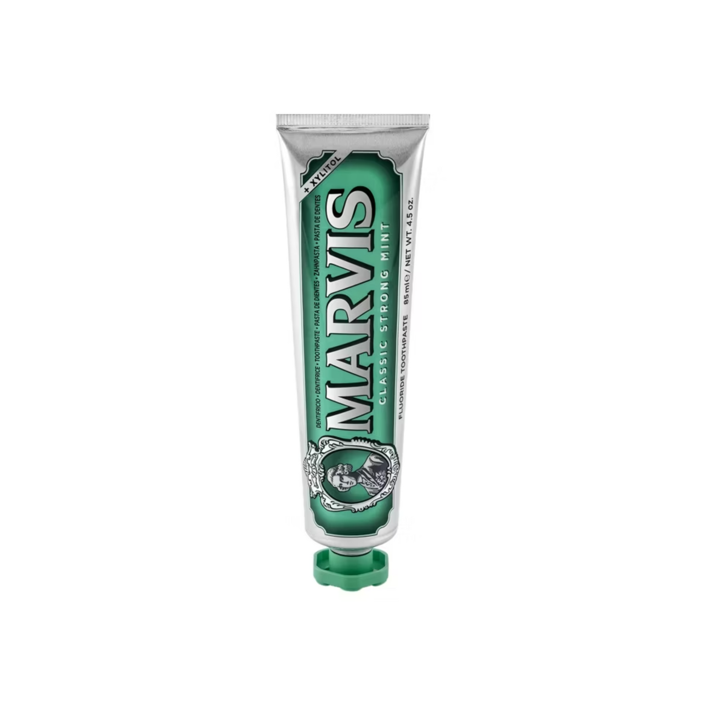 Marvis Classic Mint toothpaste 25ml tube delivering long lasting fresh breath while helping clean teeth fight plaque and support daily oral hygiene