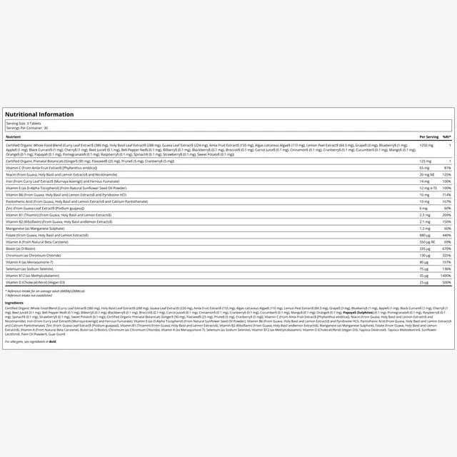 Nature's Plus Source of Life Garden Prenatal Multi 90 tablets certified organic vegan prenatal multivitamin with Methylcobalamin Zinc and Selenium