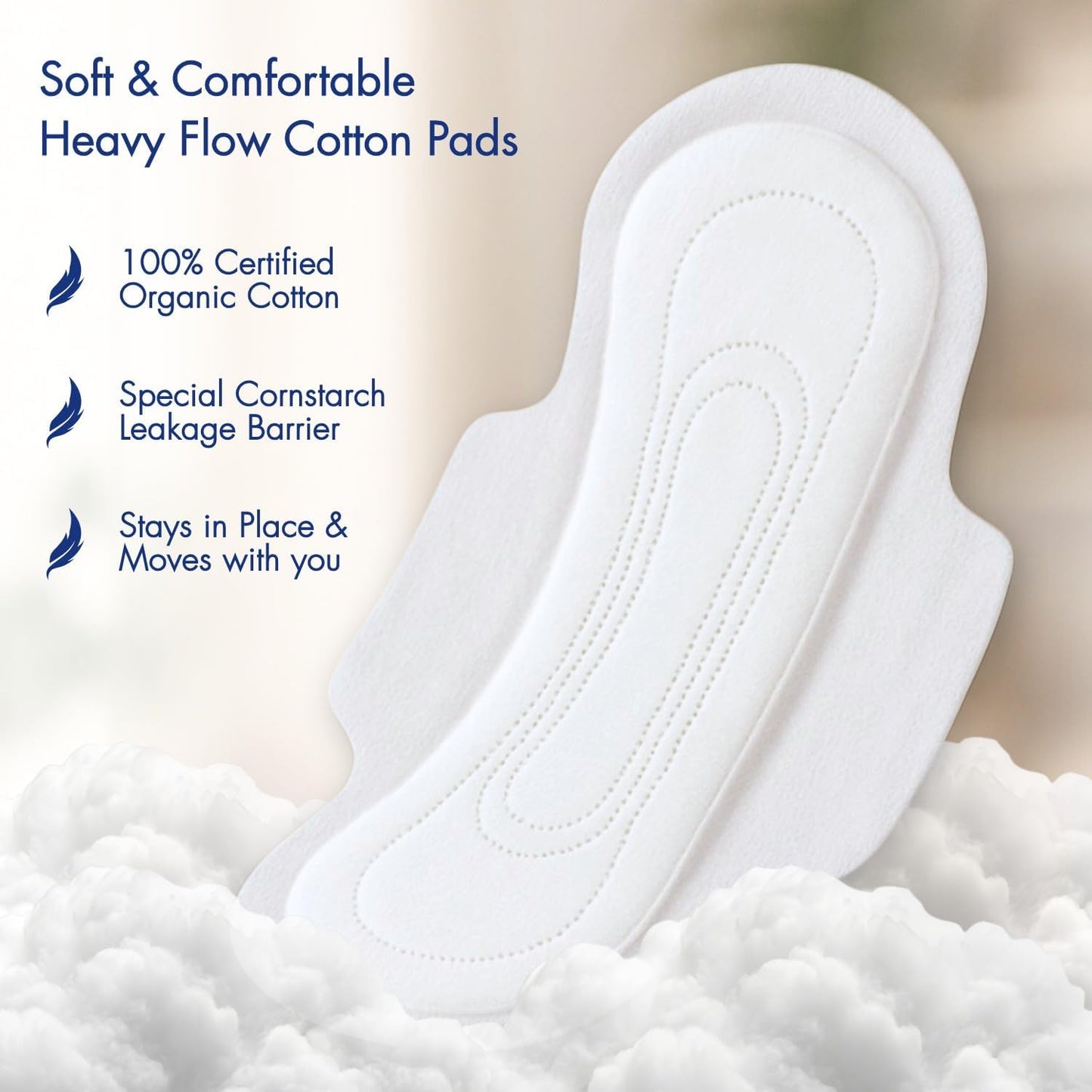 Organyc Night Pads with organic cotton topsheet and absorbent core, free from SAPs, plastics, bleach and perfumes, certified by ICEA