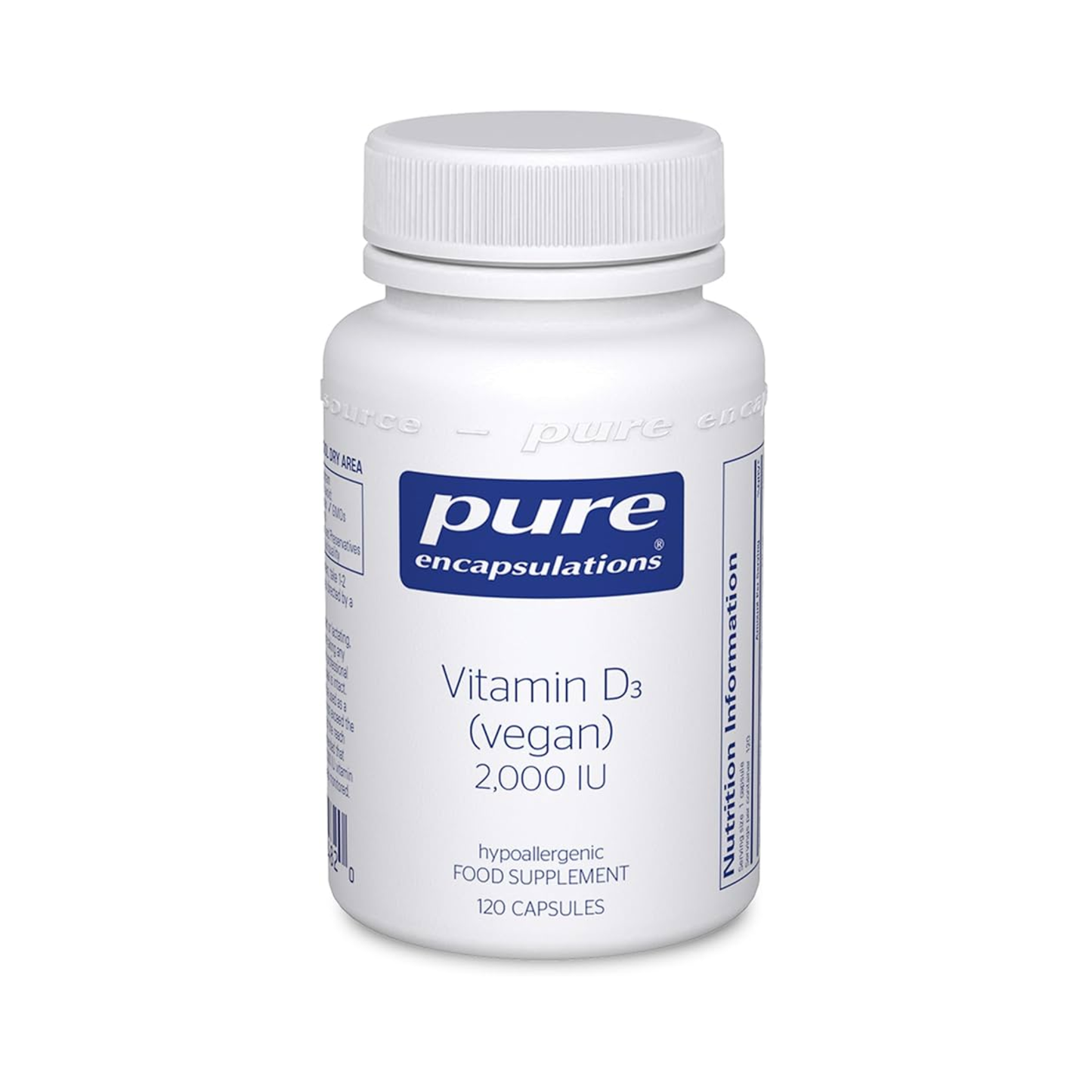 Pure Encapsulations Vitamin D3 2000IU Vegan - 120 Capsules