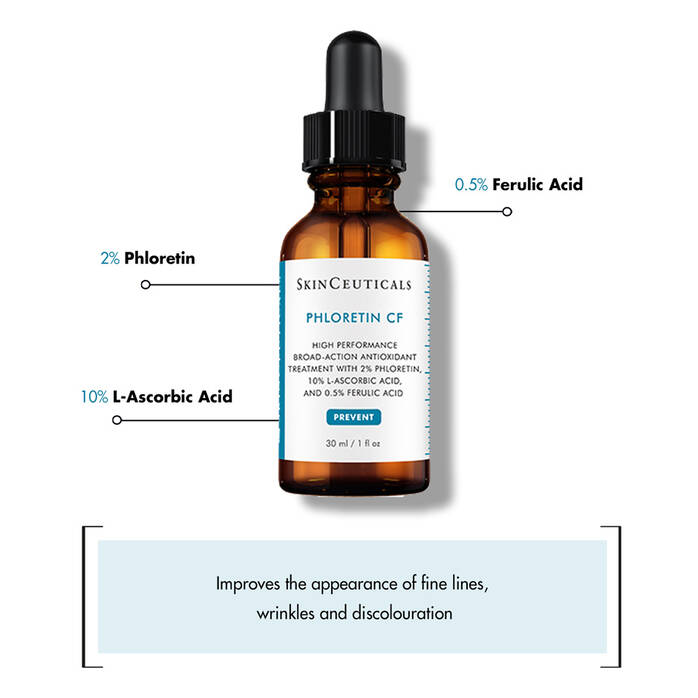 SkinCeuticals Phloretin CF vitamin C serum for normal oily and combination skin helping reduce dark spots, fine lines and environmental skin damage for a brighter complexion