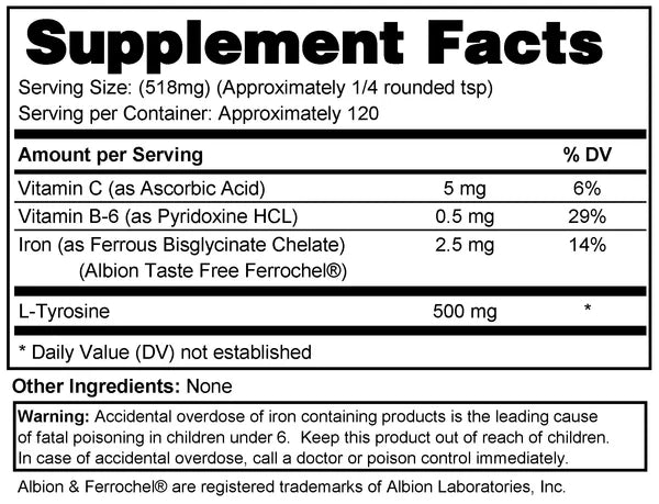 Spectrum Awakening Attention On The Double with L-tyrosine ascorbic acid and iron approximately 120 doses per pack