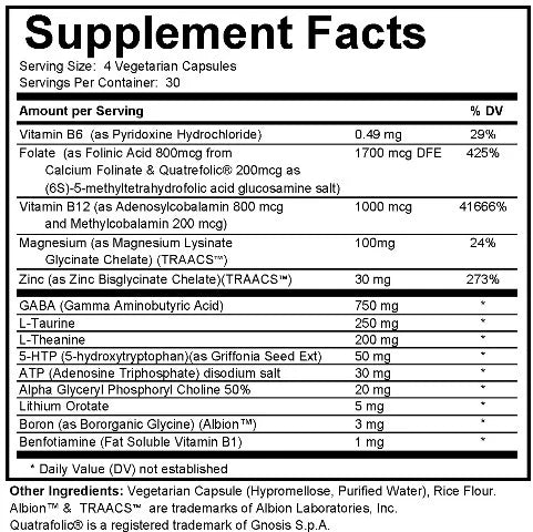Spectrum Awakening Power & Focus with folinic acid methylcobalamin P5P magnesium zinc 5-HTP GABA taurine and L-theanine