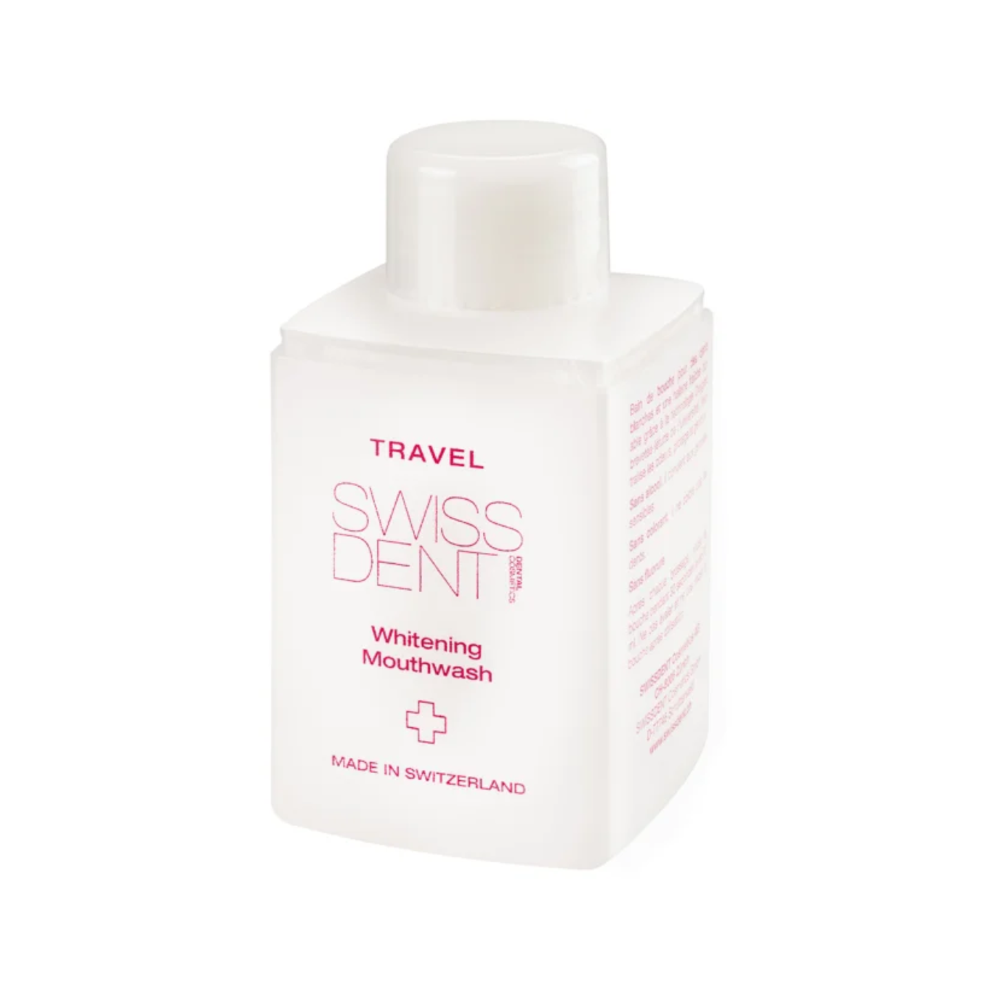 Swissdent Extreme Whitening mouthwash travel 100ml designed to freshen breath and support a brighter-looking smile with gentle daily oral care