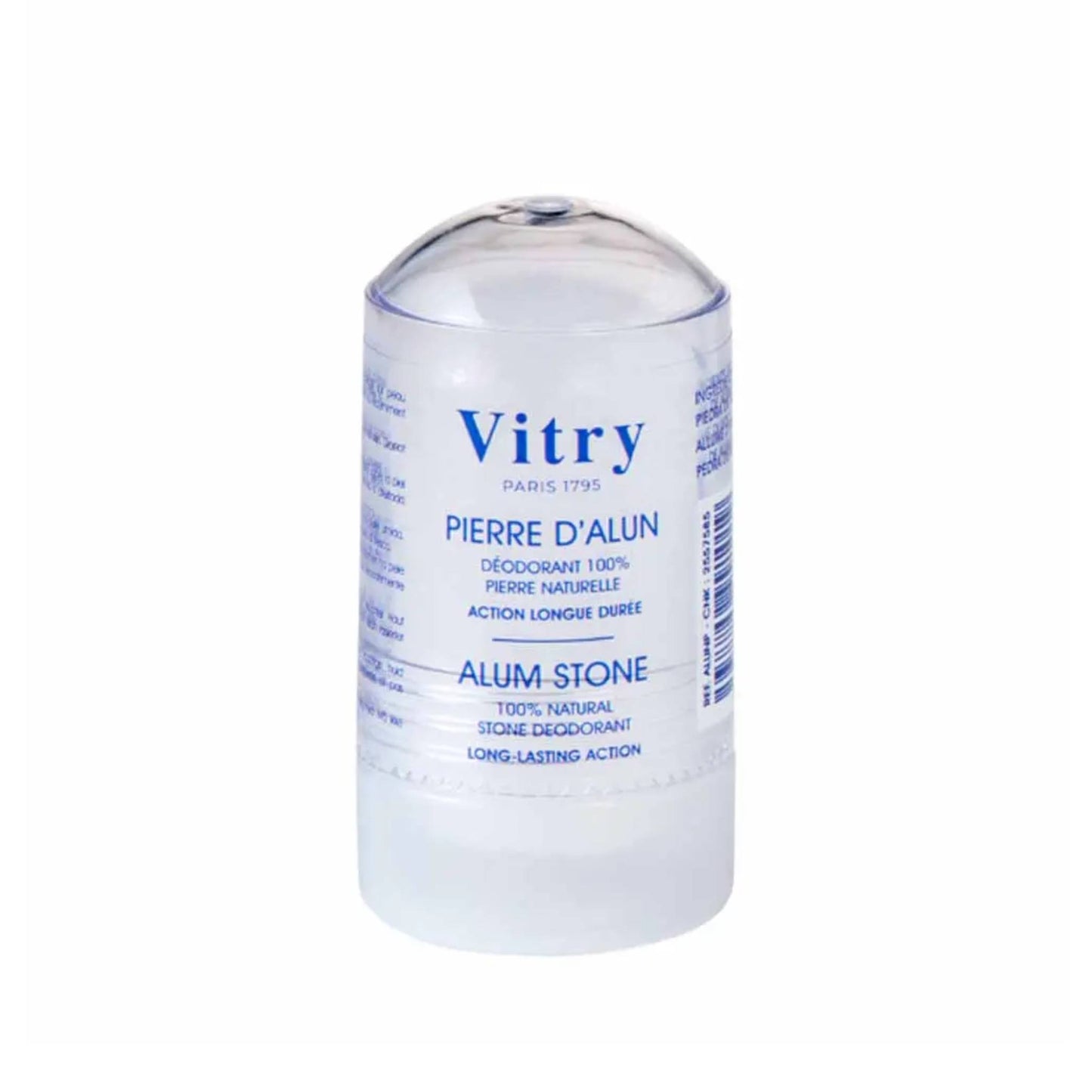 Vitry Alum Stone Deodorant made from 100% pure alum crystals, naturally astringent and antibacterial, soothes redness and irritation after shaving
