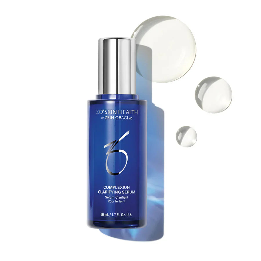 ZO Skin Health Complexion Clarifying Serum for oily and blemish-prone skin used morning and evening to refine pores and reduce visible redness
