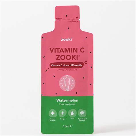 Zooki Liposomal Vitamin C 1,000mg, Watermelon Flavour - 14x15ml Liquid Sachets