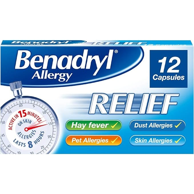 Benadryl Relief Acrivastine 12 capsules