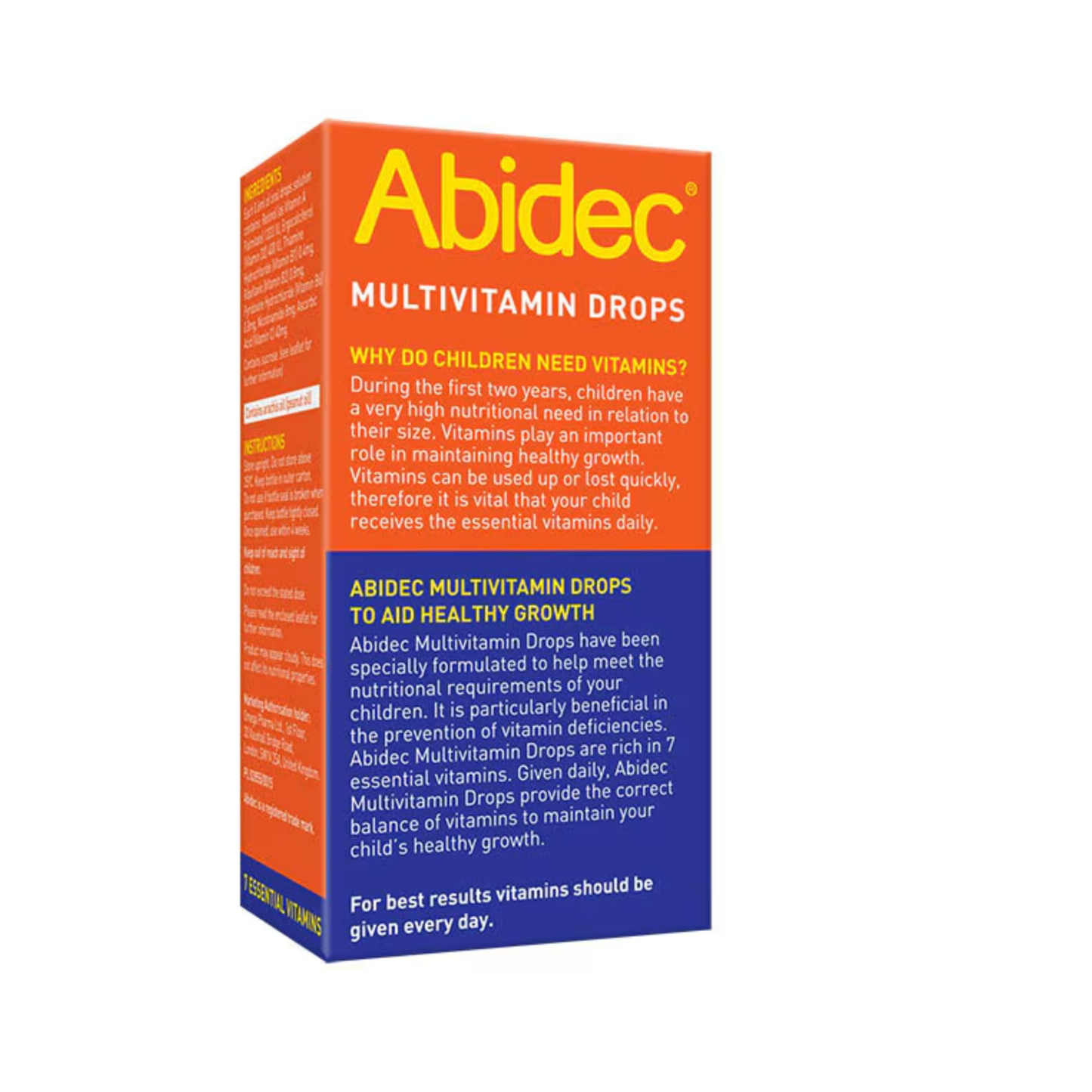 Abidec Multivitamin Drops with vitamin D and live bacteria helps support immune health, calcium absorption and digestive balance in infants