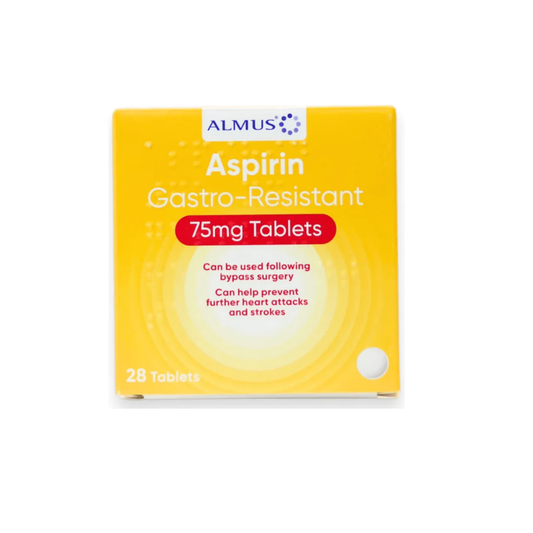Aspirin 75MG Gastro Resistant Tablets 28 Tablets