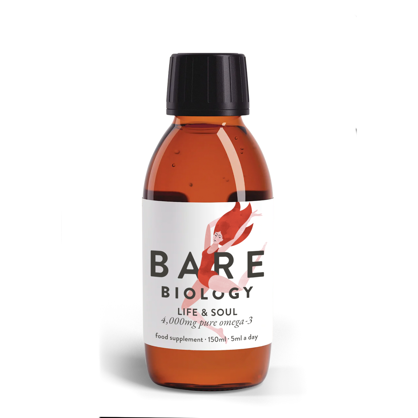 Bare Biology Life And Soul Omega 3 Liquid with EPA and DHA from wild fish oil supports cellular health, cognitive function and cardiovascular system
