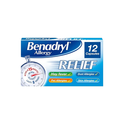Benadryl Relief Acrivastine 12 capsules