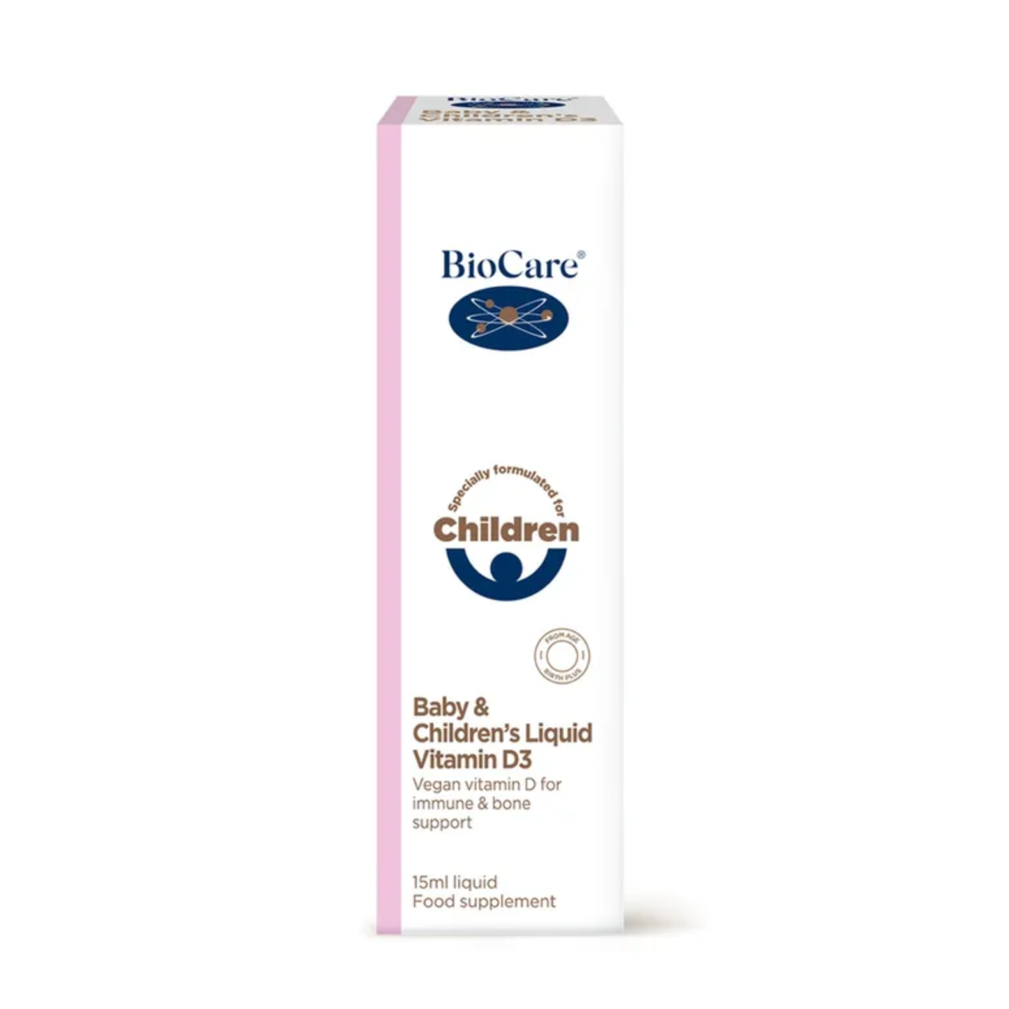 BioCare Baby And Childrens Vitamin D3 Drops used by parent giving daily drops to baby supporting strong bones and healthy early childhood development naturally