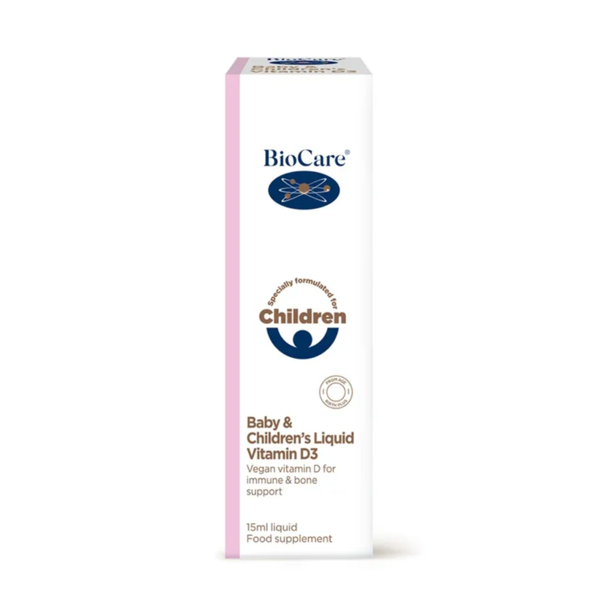 BioCare Baby And Childrens Vitamin D3 Drops used by parent giving daily drops to baby supporting strong bones and healthy early childhood development naturally