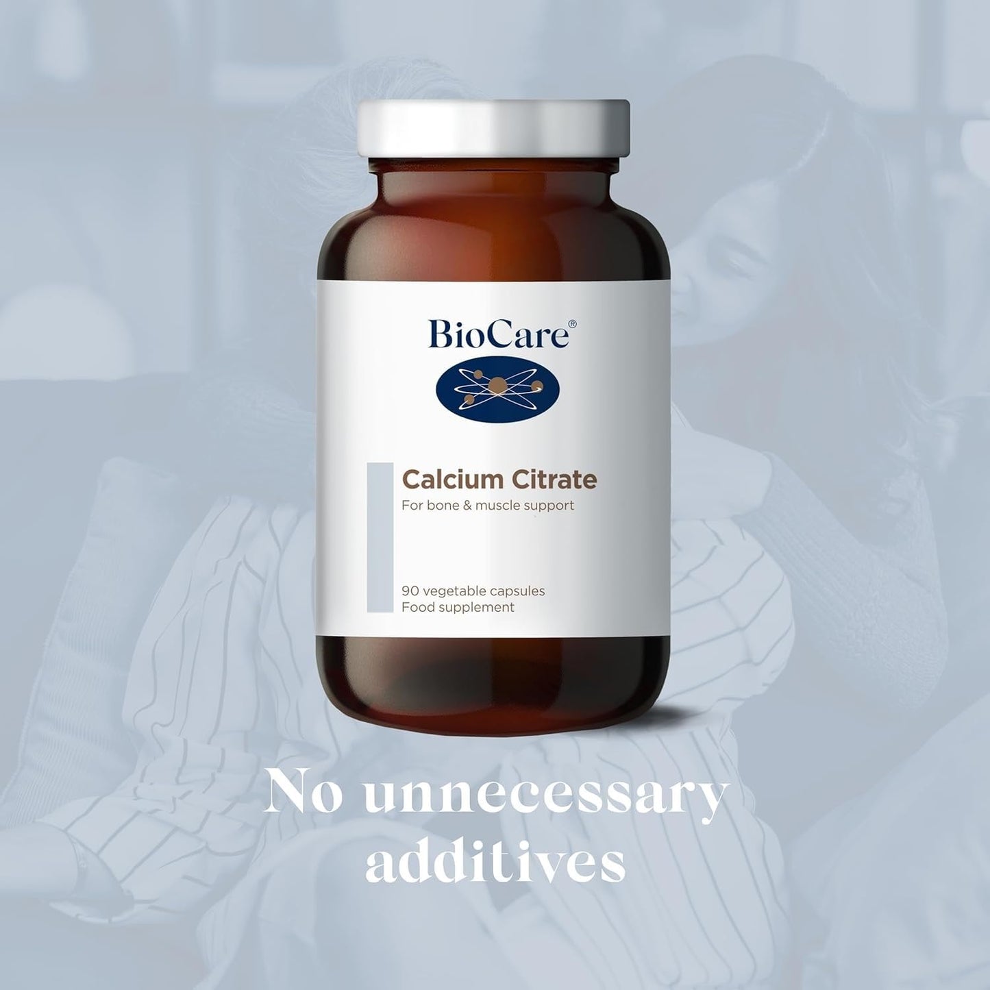 BioCare Calcium Citrate 90 Capsules supporting strong bones, healthy teeth and muscle function for active adults and long-term skeletal health maintenance