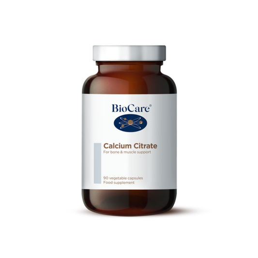 BioCare Calcium Citrate 90 Capsules high absorption calcium supplement supporting bone strength, muscle function and dental health for daily skeletal system maintenance