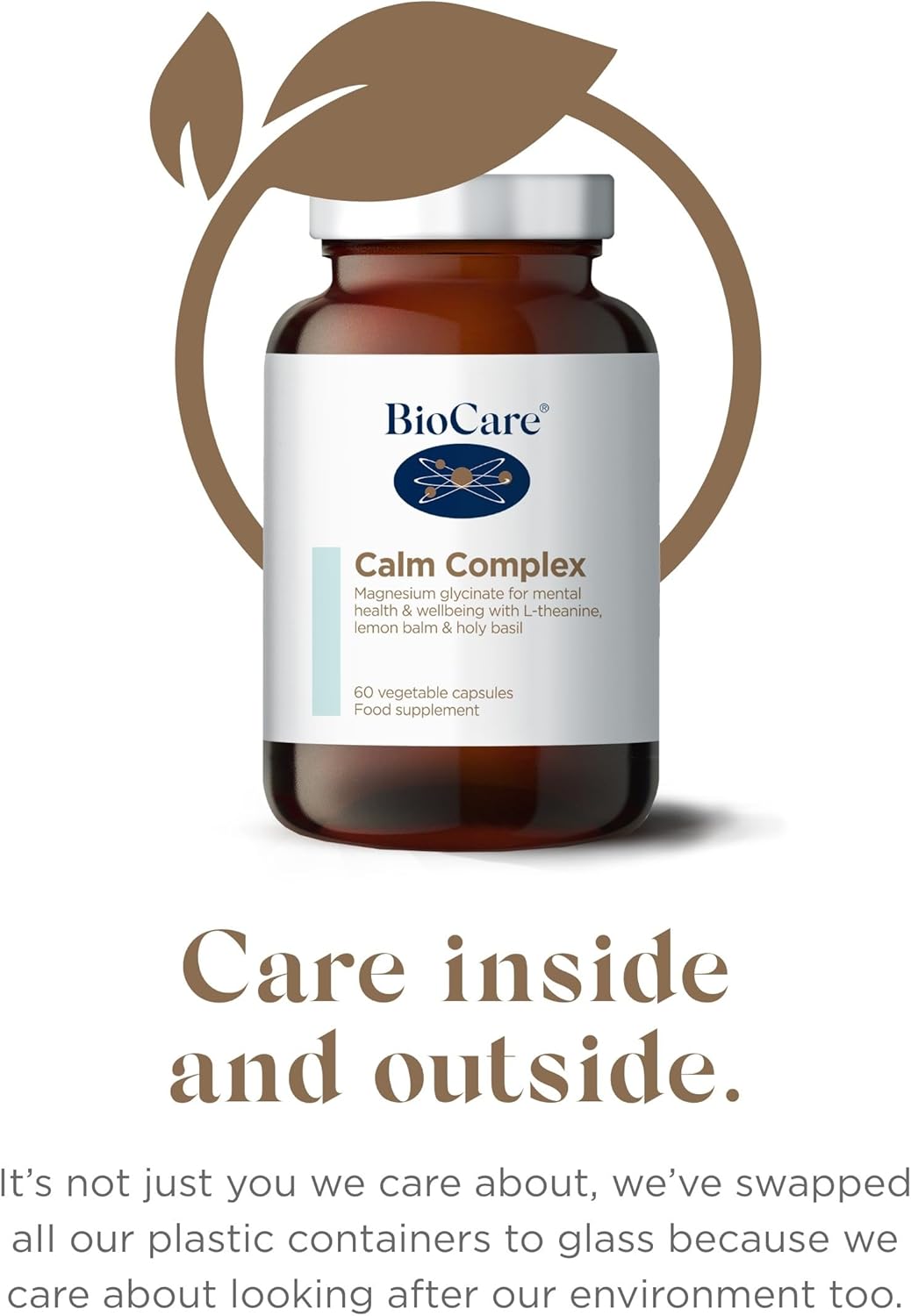 BioCare Calm Complex 60 Capsules supporting relaxation and restful sleep for individuals experiencing stress, anxiety, or busy lifestyles needing natural calm support