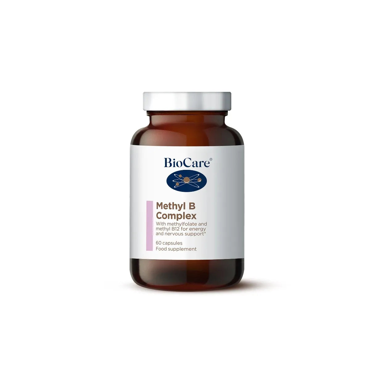 Biocare Methyl B Complex 60 Capsules – active B vitamins supplement for energy support, fatigue reduction, and nervous system health vegan capsules
