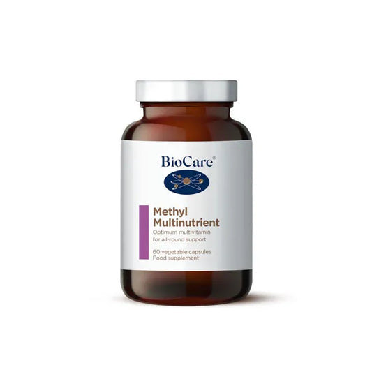 Biocare Methyl Pregnancy Multinutrient 60 Capsules advanced prenatal supplement designed to support conception pregnancy and breastfeeding with clinically balanced vitamins minerals and methylfolate for maternal health