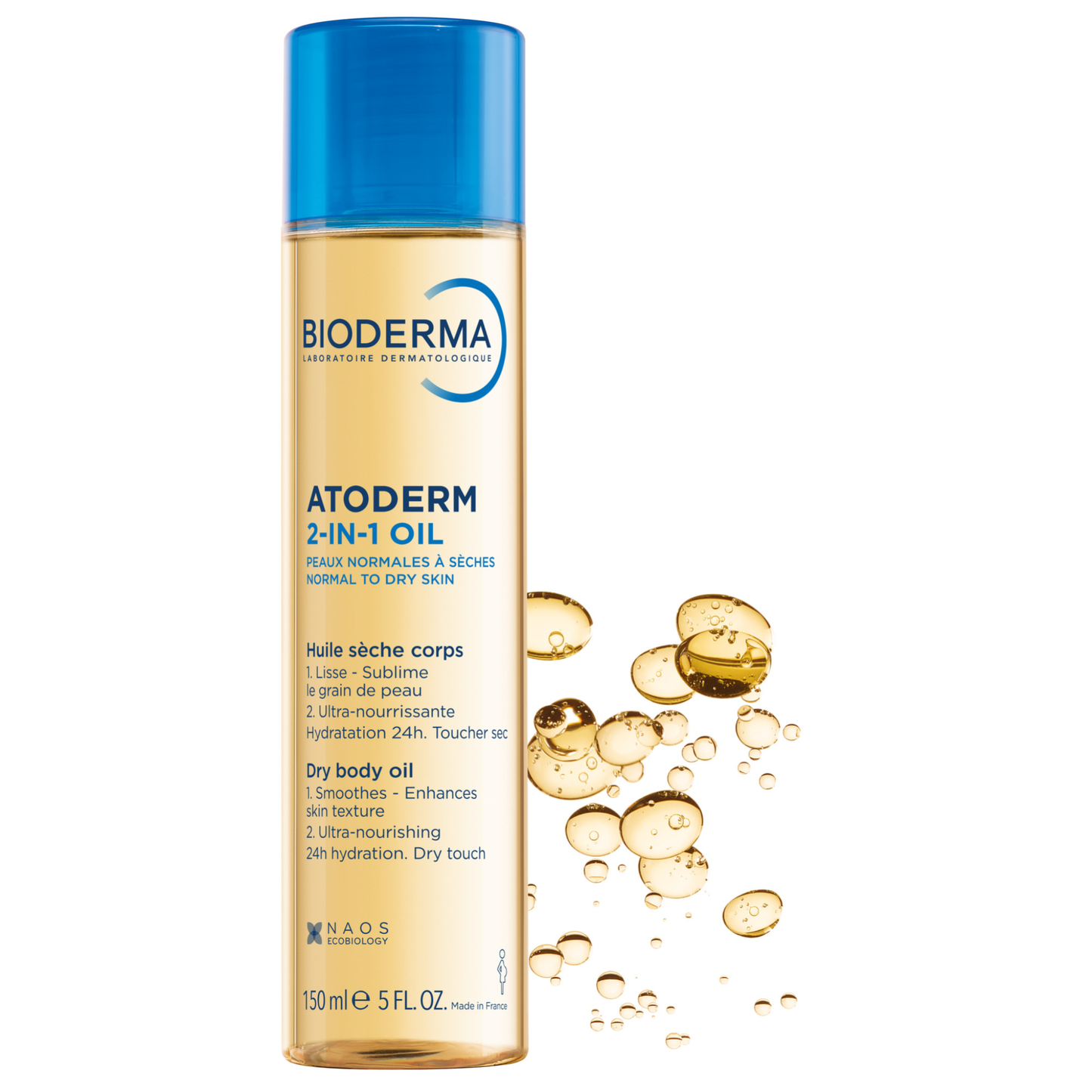 Bioderma Atoderm dry body oil with squalane, ceramides and jojoba oil helps restore skin barrier and improve texture for long lasting hydration