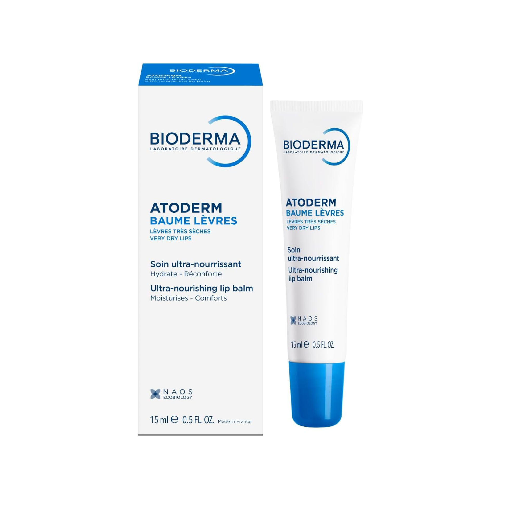 Bioderma Atoderm Lip Balm Moisturising Treatment 15ml for very dry and chapped lips fragrance free atopic skin