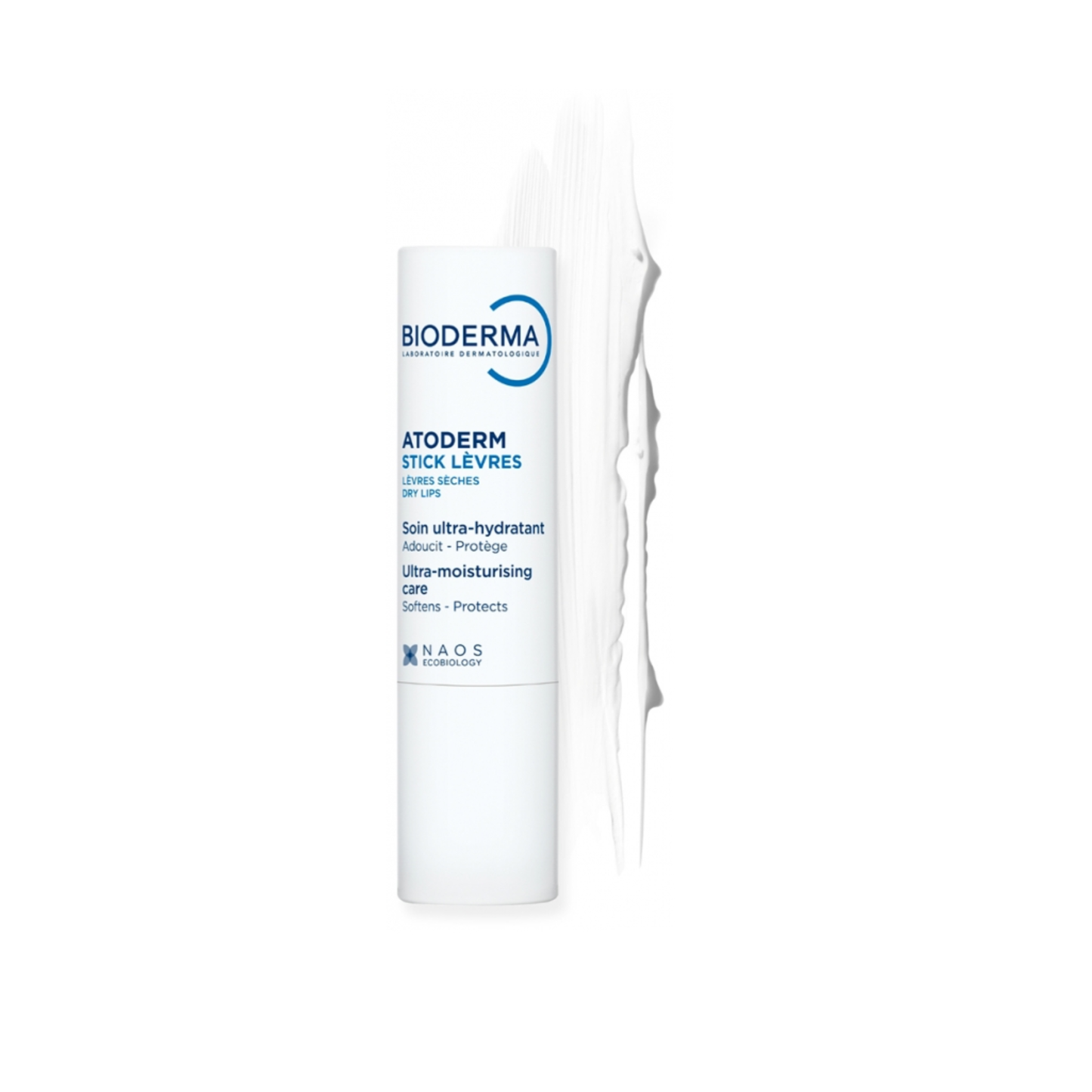 Bioderma Atoderm Lips Stick with microcrystalline wax shea butter beeswax and citric acid smooth nourishing lip formula