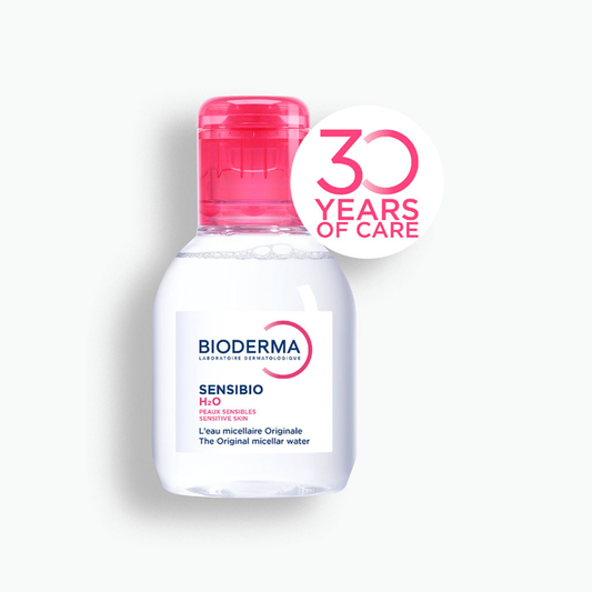Bioderma Sensibio H2O micellar water 100ml for sensitive skin, gentle cleanser that removes makeup and impurities while soothing irritation