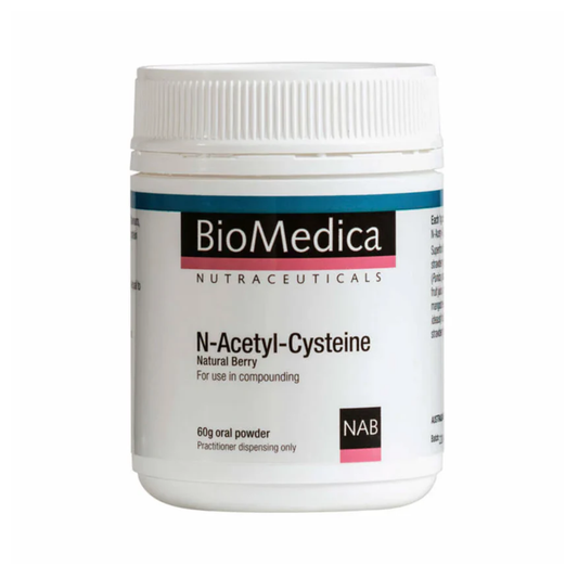 BioMedica N-Acetyl-Cysteine NAC Natural Berry 60g 937mg per serving naturally flavoured vegan dairy free soy free