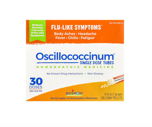 Boiron Oscillococcinum 30 single-dose tubes homeopathic medicine for flu-like symptoms in adults and children aged 2 and above