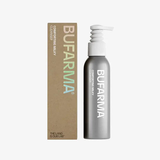 Bufarma Comforting Milky Cleanser 100ml gentle organic facial cleanser with buffalo milk and Sweet Almond Oil for sensitive skin
