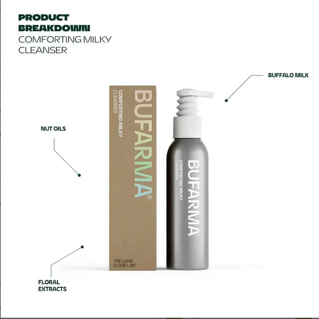 Bufarma Comforting Milky Cleanser for sensitive skin dermatologically tested daily cleanser leaving skin soft calm and balanced