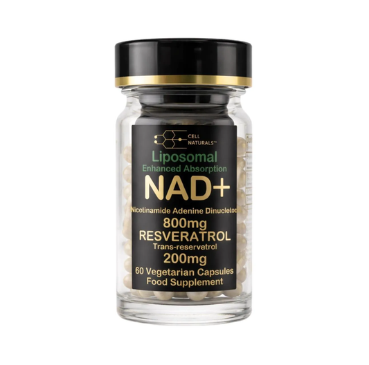Cell Naturals Liposomal NAD+ and Resveratrol 60 capsules for cellular energy and healthy ageing support