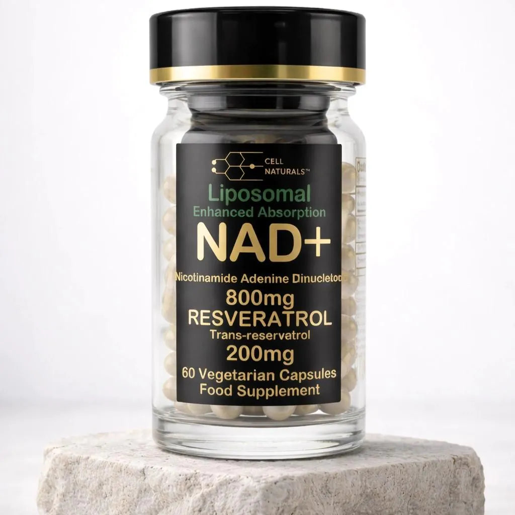 Cell Naturals NAD+ capsules for adults over 40 looking to boost energy, mental clarity and slow cellular ageing
