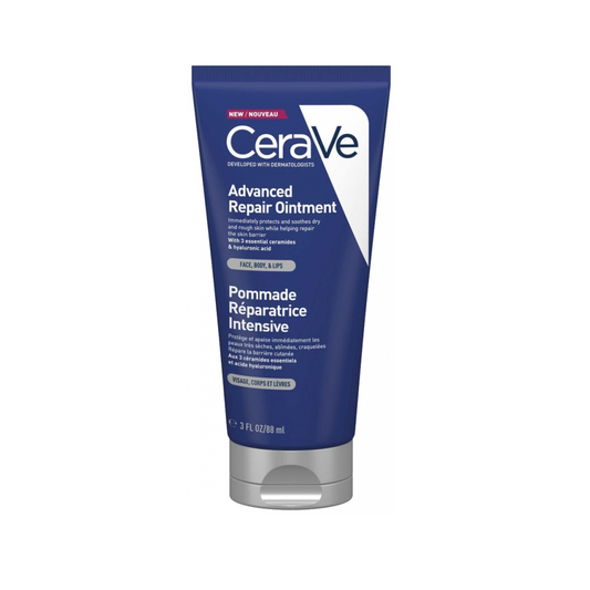 CeraVe Advanced Repair Ointment 88ml tube with ceramides and hyaluronic acid for very dry, damaged and cracked skin on face, body and lips