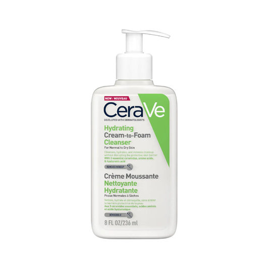 CeraVe Foaming Moisturising Face Wash 236ml with ceramides and amino acids for normal to dry skin