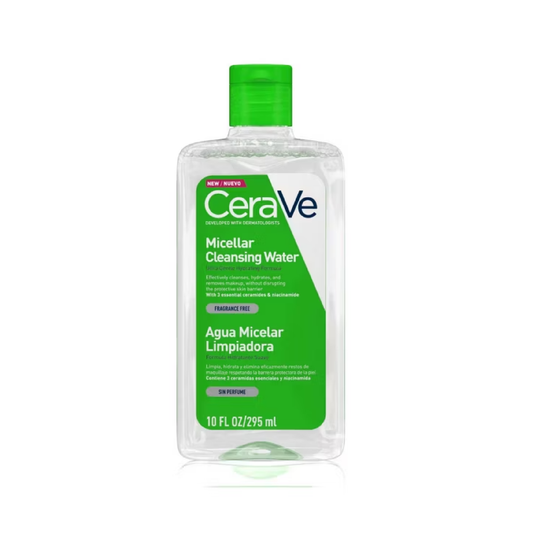 CeraVe Micellar Cleansing Water 295ml with ceramides and niacinamide for gentle no-rinse cleansing on all skin types