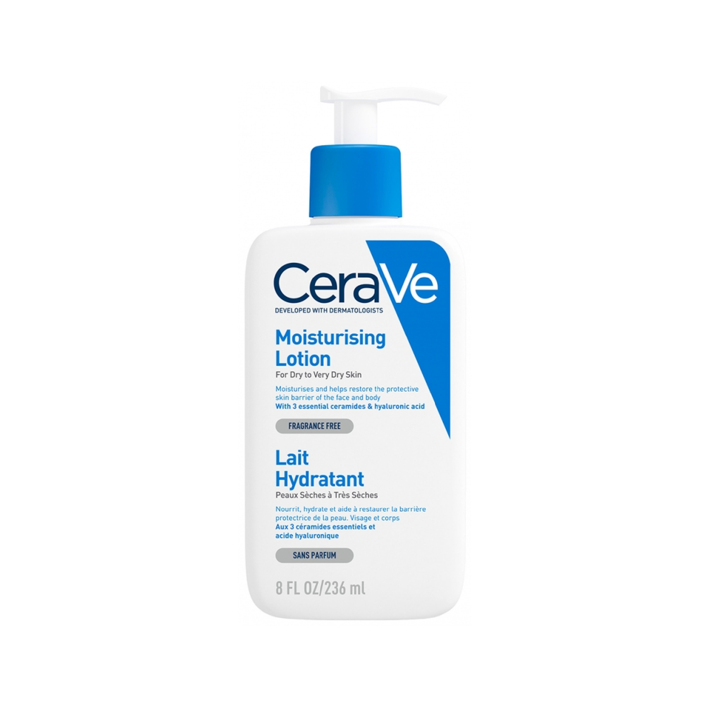 ALT 1CeraVe Moisturising Lotion 236ml pump bottle with 3 essential ceramides and hyaluronic acid for dry to very dry skin