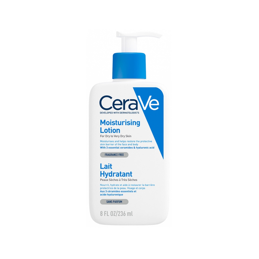 ALT 1CeraVe Moisturising Lotion 236ml pump bottle with 3 essential ceramides and hyaluronic acid for dry to very dry skin