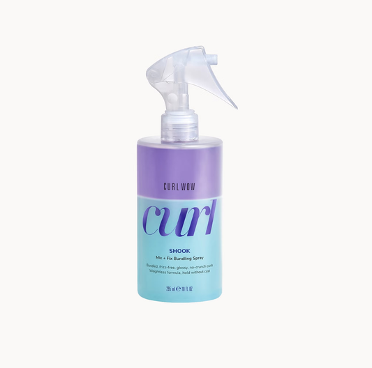 Color Wow Curl Wow Shook Mix and Fix Bundling Spray 295ml bi-phase curl spray with jojoba grape seed and rice bran oils for defined frizz-free curls