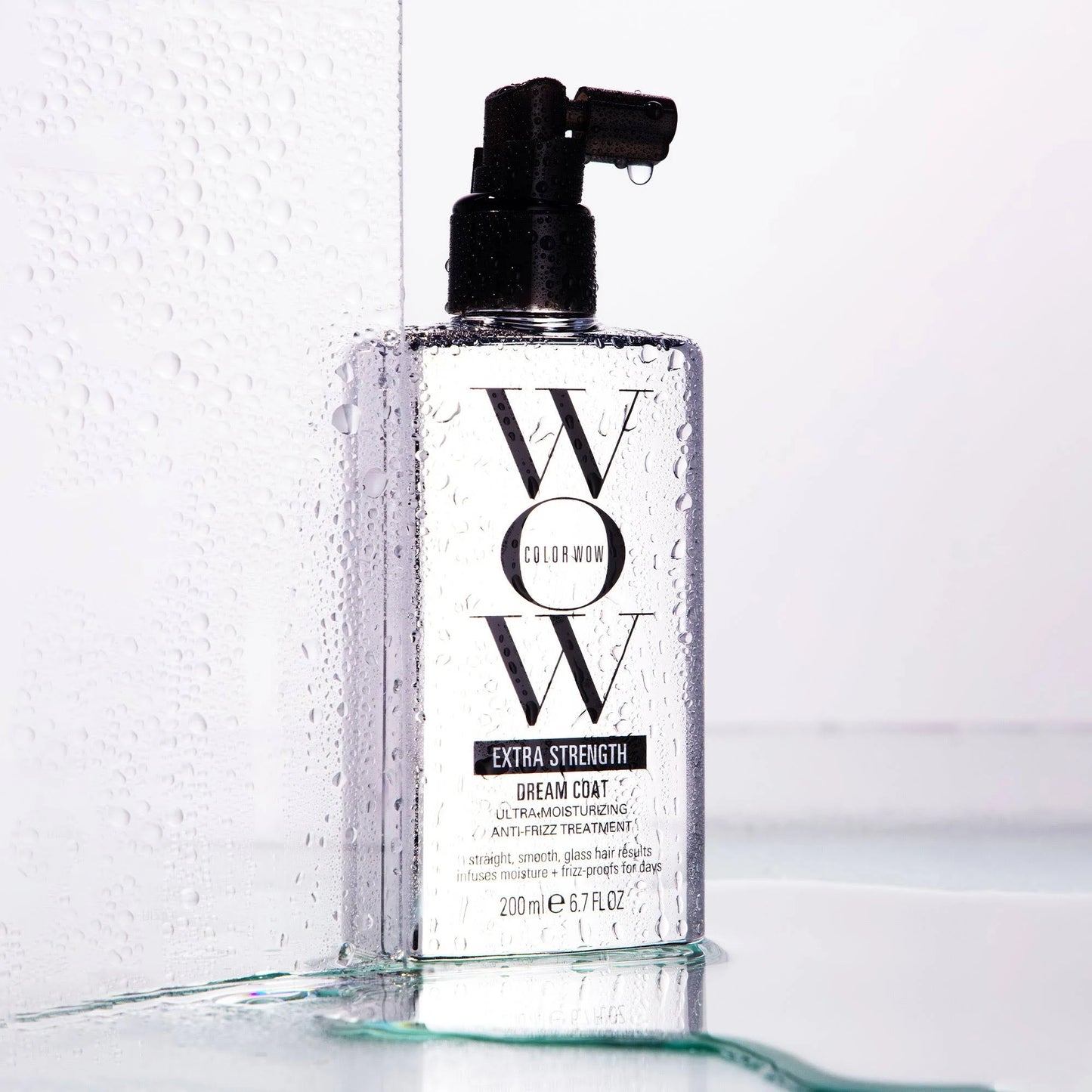 Color Wow Extra Strength Dream Coat 200ml for extremely dry dehydrated curly hair leaving a sleek glossy frizz-free finish after blow-drying