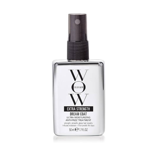 Color Wow Extra Strength Dream Coat 50ml travel size anti-frizz heat-activated spray for curly and coily hair to block humidity and seal in moisture