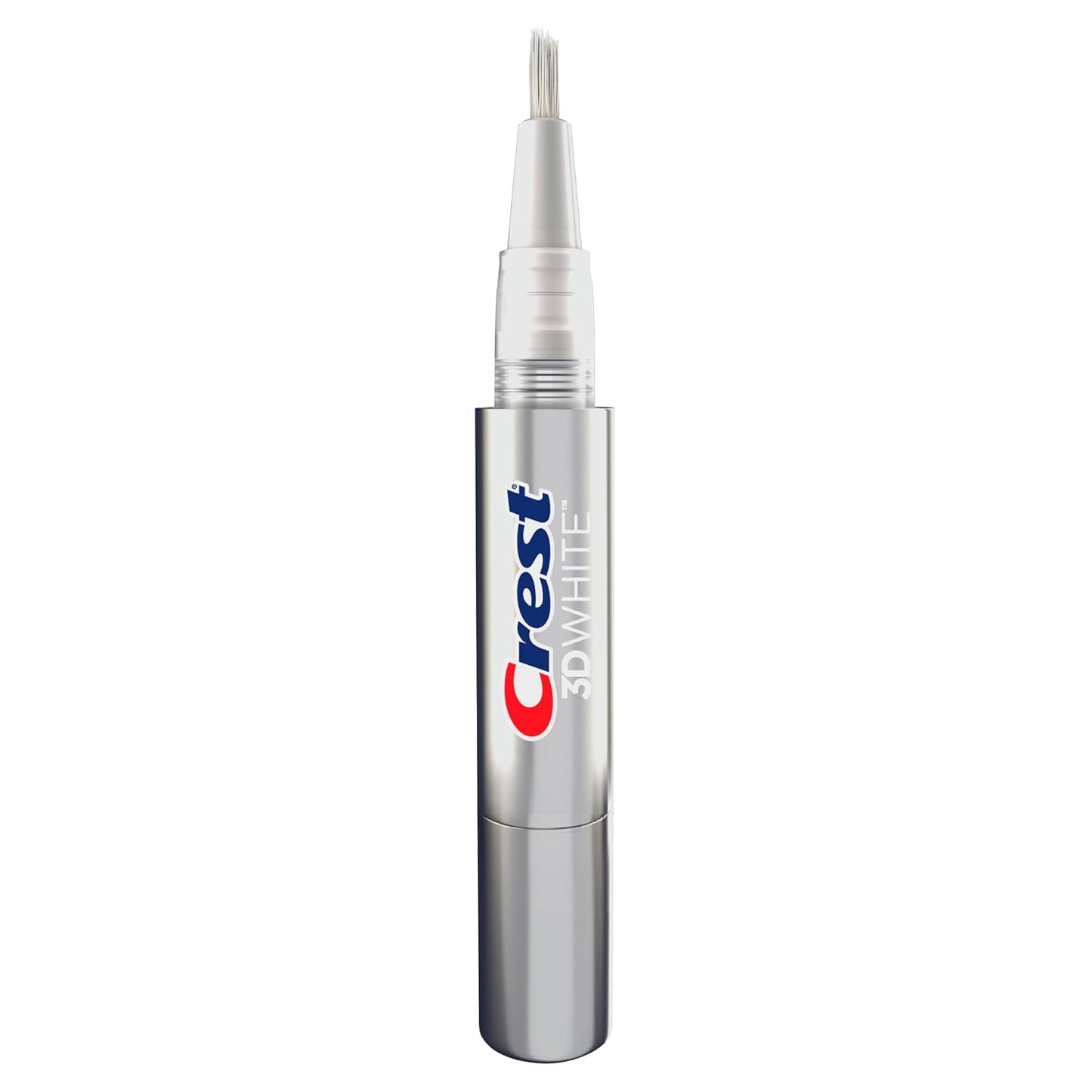 Crest 3D White whitening pen with hydrogen peroxide gel using the same enamel-safe ingredient dentists use for stain removal