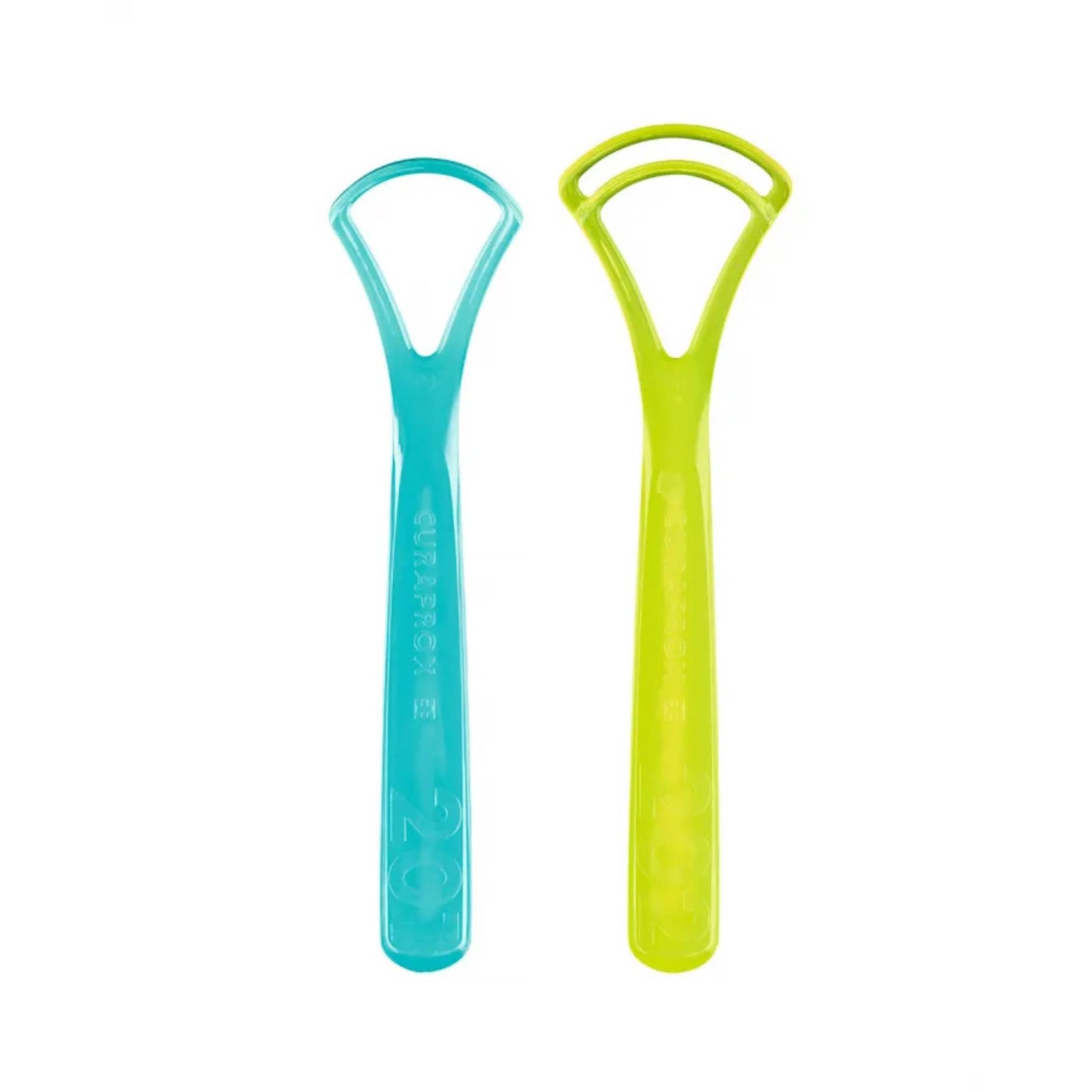 Curaprox CTC 203 tongue cleaner anatomically shaped to reduce gag reflex removes bacterial deposits from tongue surface and fissures
