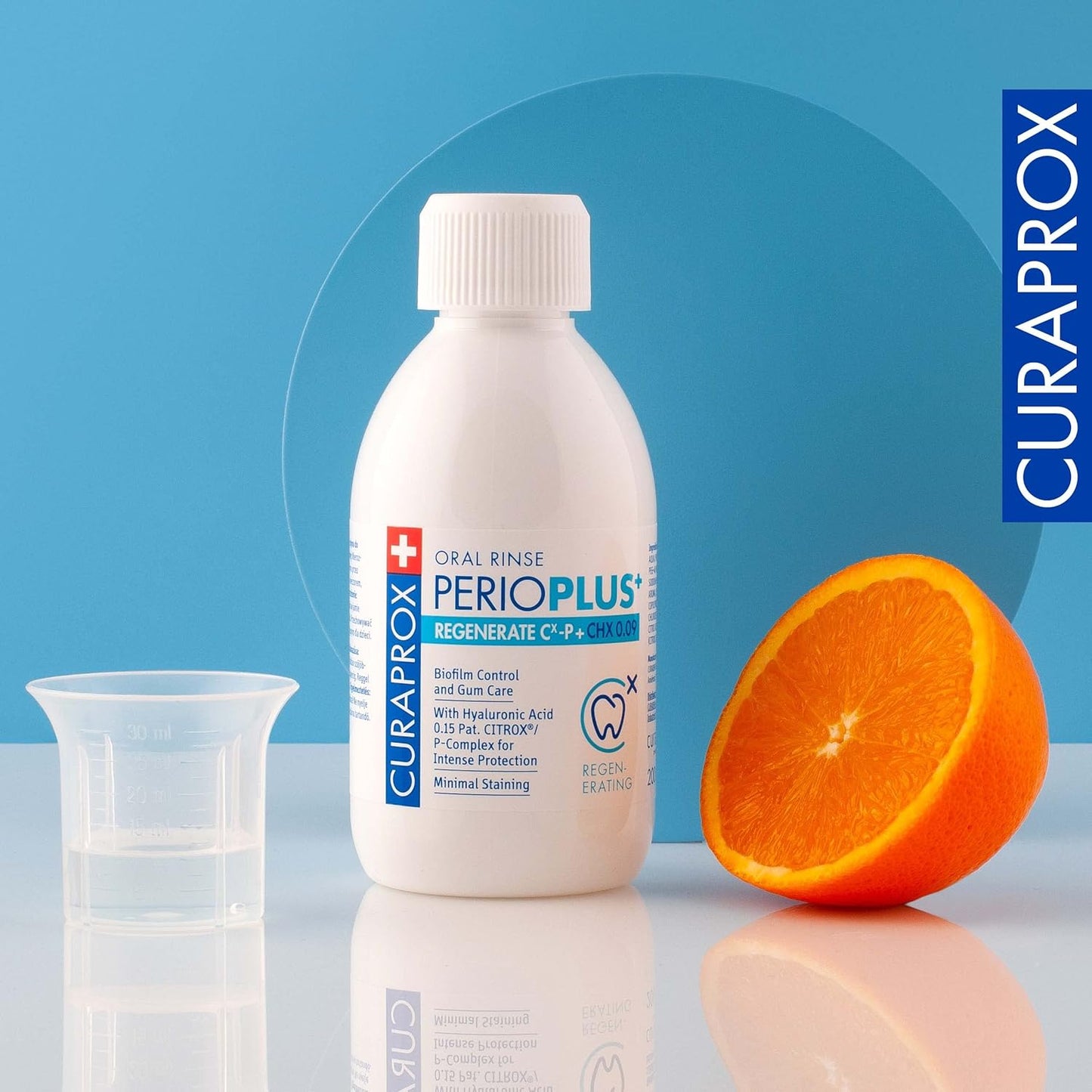 Curaprox Perio Plus Regenerate mouthwash for post dental care helping adults recover from gum treatment and maintain healthier gums and oral hygiene