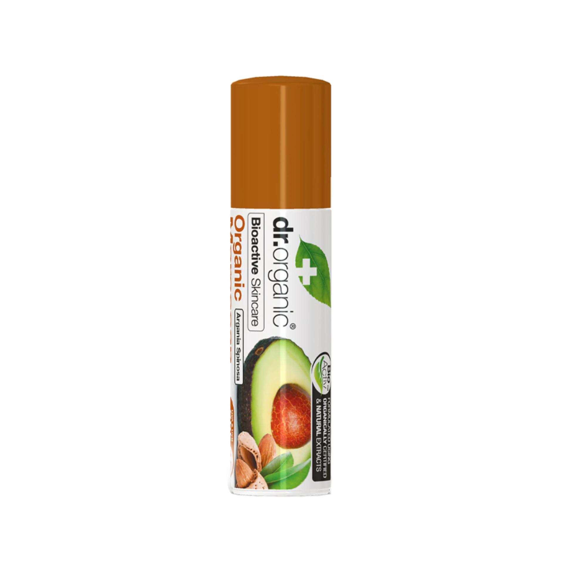 Dr Organic Moroccan Argan Oil Lip Balm SPF15 5.7ml with avocado oil sweet almond oil jojoba oil shea butter and beeswax for dry lips